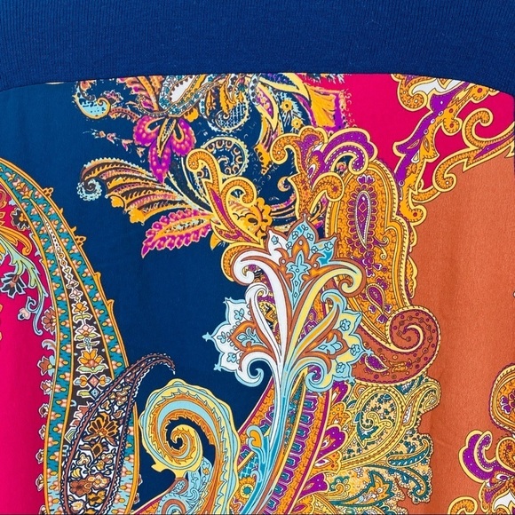 Chico’s Floral Paisley Long Sleeve Blue Cardigan - Picture 6 of 12